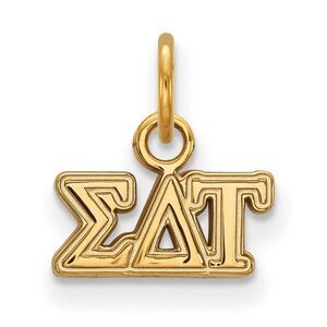 14K Gold Plated Silver Sigma Delta Tau XS (Tiny) Greek Letters Charm
